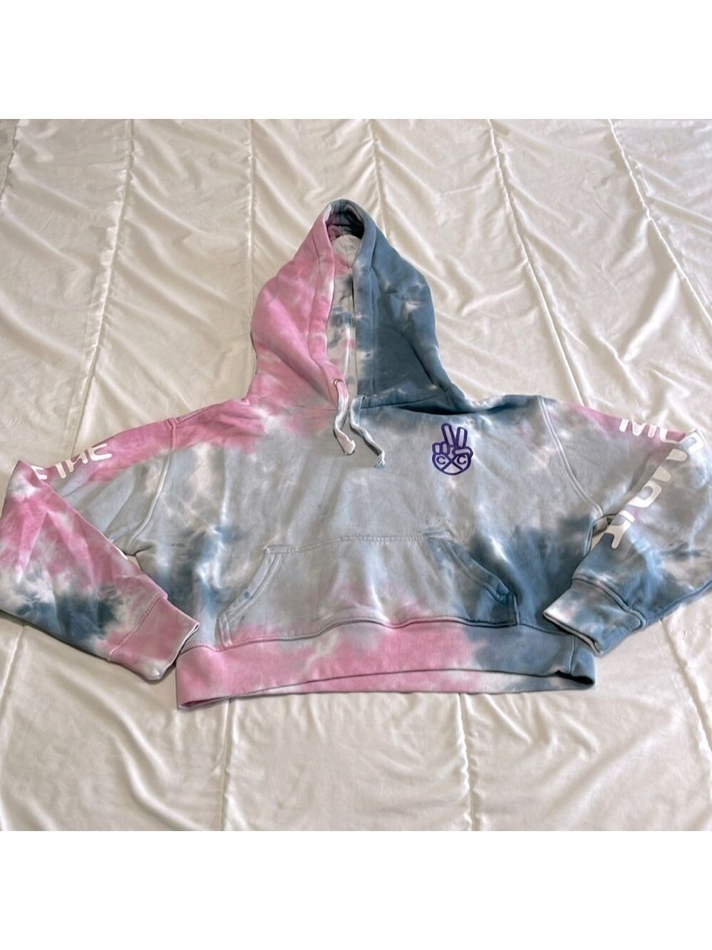 Cross Colours Tie Dye Cropped Hoodie Small